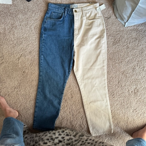 Triarchy- NWT Indigo Straight Leg White and Blue Denim Jeans - Picture 4 of 6
